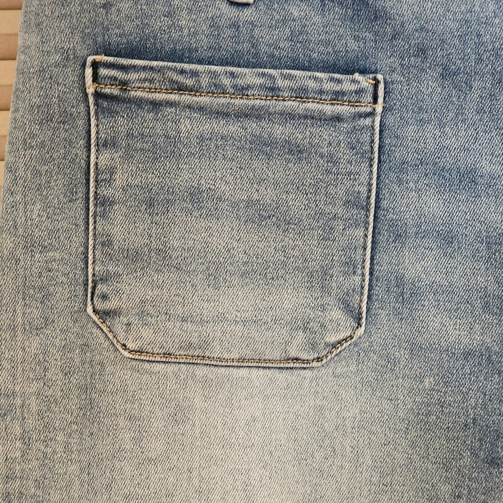 Freckled Poppy x Risen Jeans Womens 1XL Medium Wash Wide Leg Patch Pocket Jeans - Picture 2 of 13